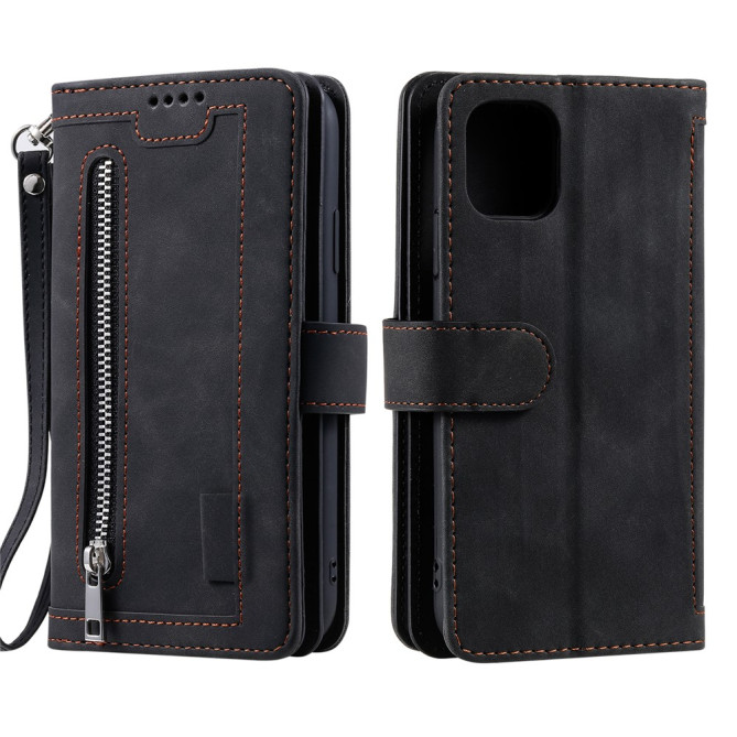 Housse iPhone 13 mini Portefeuille Support avec Dragonne