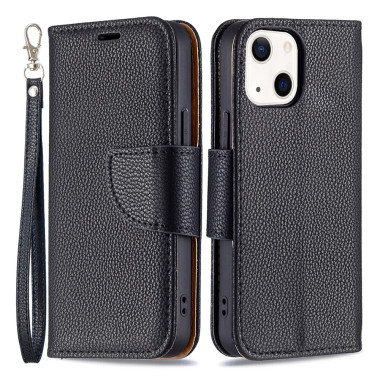 Housse iPhone 13 mini Portefeuille Support Litchi Modèle 4
