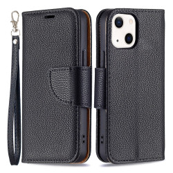 Housse iPhone 13 mini Portefeuille Support Litchi Modèle 4