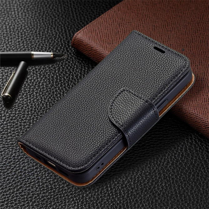Housse iPhone 13 mini Portefeuille Support Litchi Modèle 4