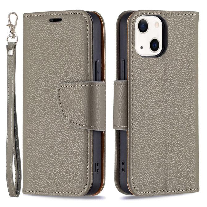 Housse iPhone 13 mini Portefeuille Support Litchi Modèle 4