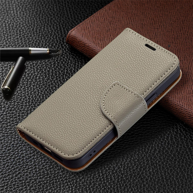 Housse iPhone 13 mini Portefeuille Support Litchi Modèle 4