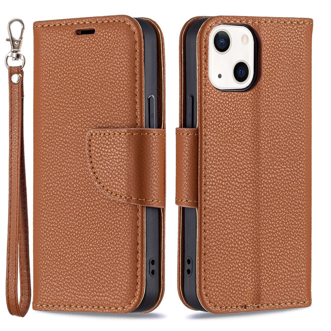 Housse iPhone 13 mini Portefeuille Support Litchi Modèle 4