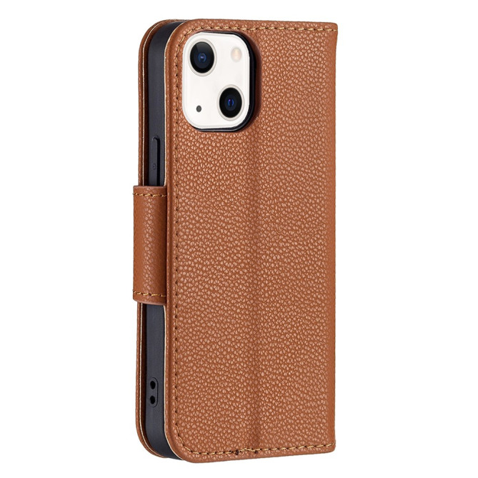 Housse iPhone 13 mini Portefeuille Support Litchi Modèle 4