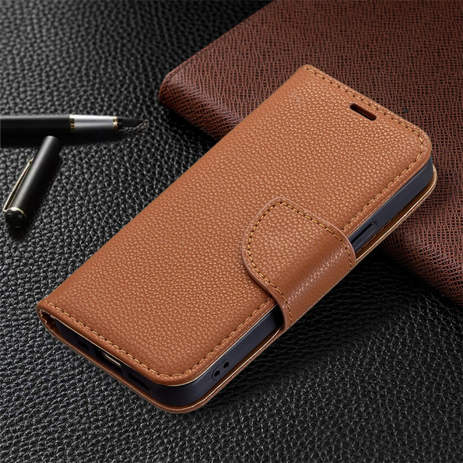 Housse iPhone 13 mini Portefeuille Support Litchi Modèle 4