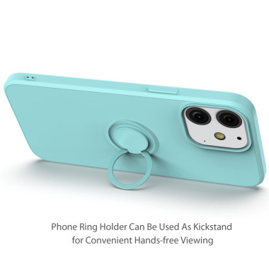 Housse iPhone 13 mini Silicone Liquide Anneau Support