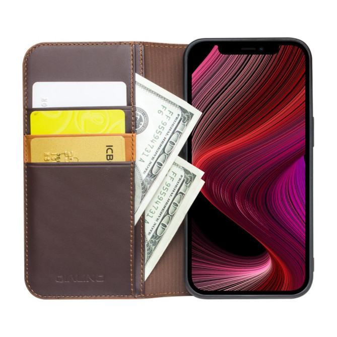 Housse iPhone 13 mini QIALINO Portefeuille Support Modèle 2