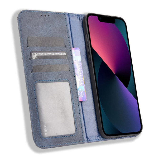 Housse iPhone 13 mini Portefeuille Support Rétro