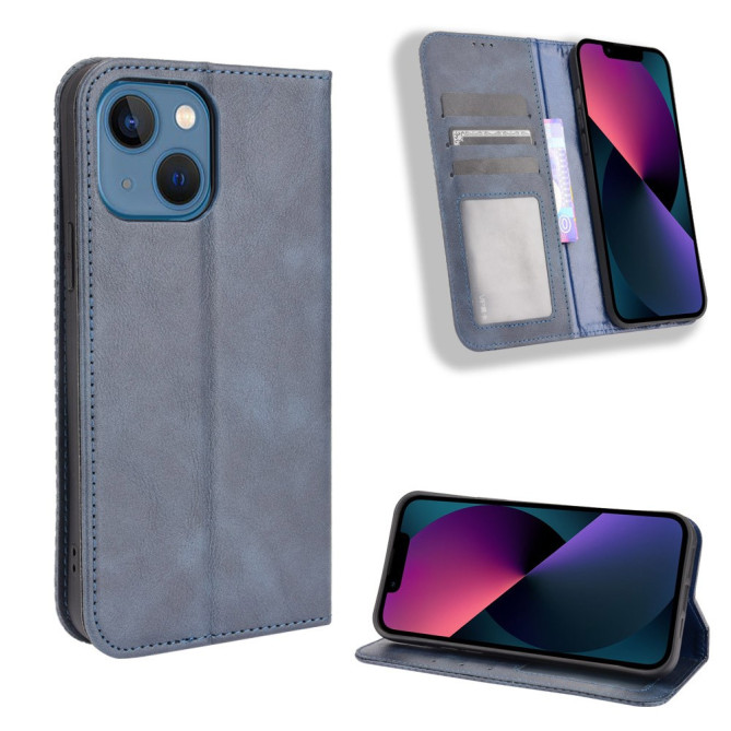 Housse iPhone 13 mini Portefeuille Support Rétro
