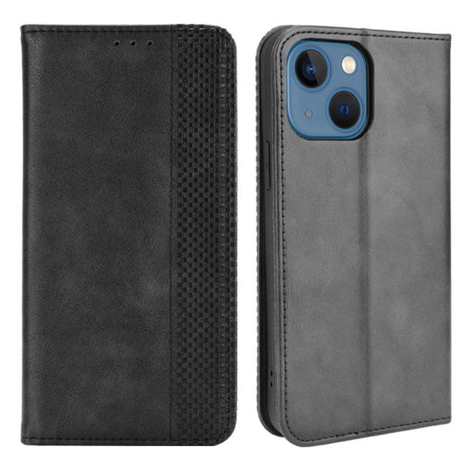 Housse iPhone 13 mini Portefeuille Support Rétro