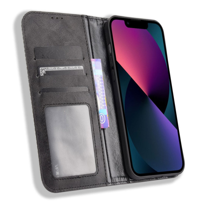 Housse iPhone 13 mini Portefeuille Support Rétro