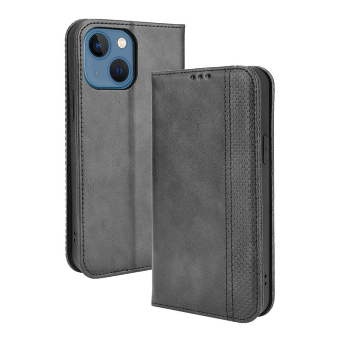 Housse iPhone 13 mini Portefeuille Support Rétro