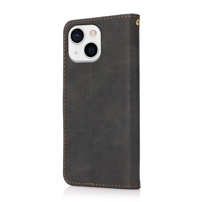 Housse iPhone 13 mini Portefeuille Support Bicolore Modèle 2
