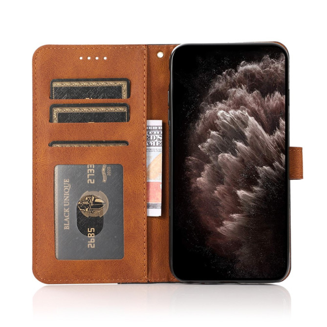 Housse iPhone 13 mini Portefeuille Support Bicolore Modèle 2