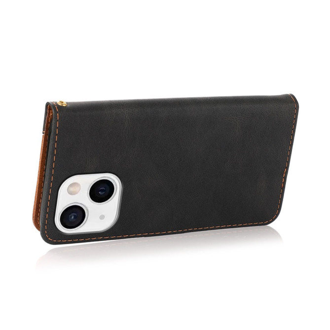 Housse iPhone 13 mini Portefeuille Support Bicolore Modèle 2