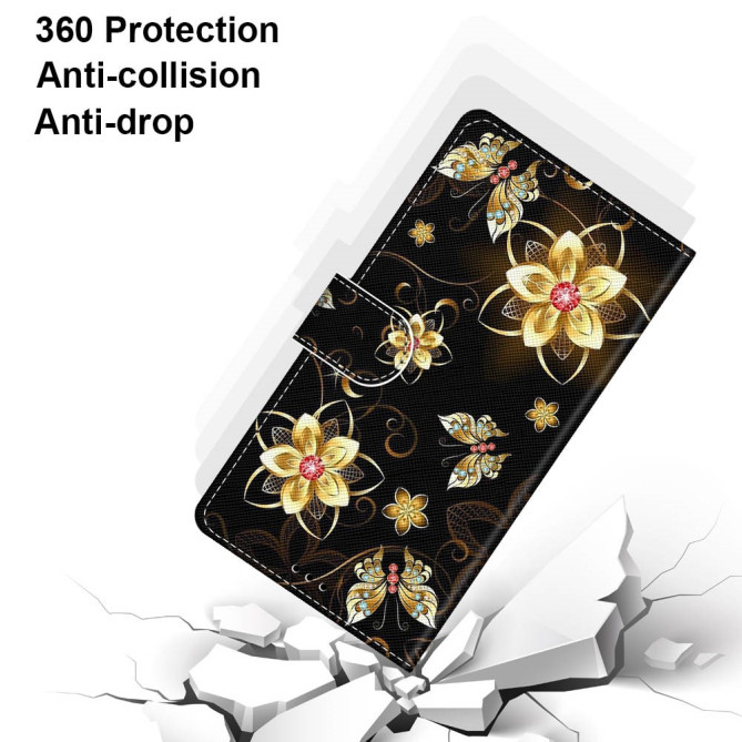 Housse iPhone 13 mini Golden Flowers And Butterflies
