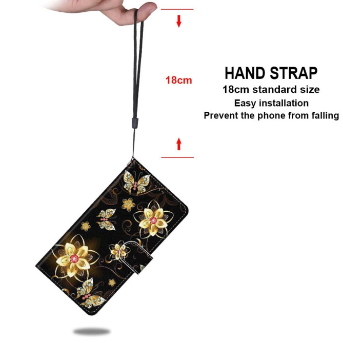 Housse iPhone 13 mini Golden Flowers And Butterflies