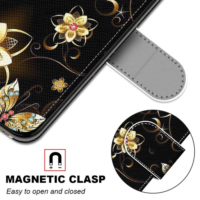 Housse iPhone 13 mini Golden Flowers And Butterflies