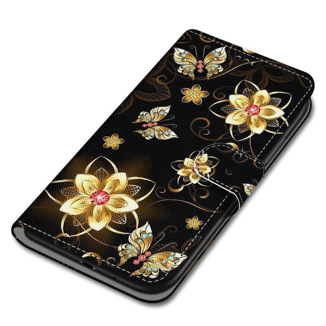 Housse iPhone 13 mini Golden Flowers And Butterflies