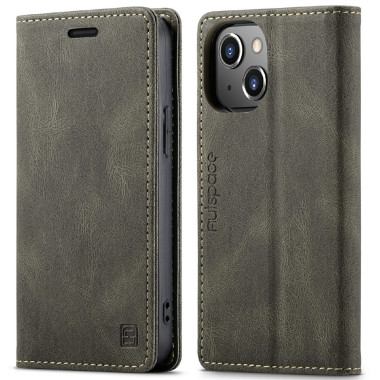 Housse iPhone 13 mini AUTSPACE Portefeuille RFID Rétro