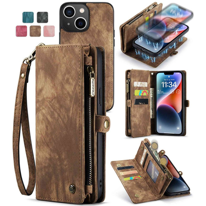 Housse iPhone 13 mini CASEME Portefeuille Support Détachable