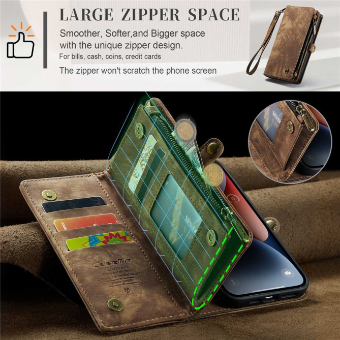 Housse iPhone 13 mini CASEME Portefeuille Support Détachable