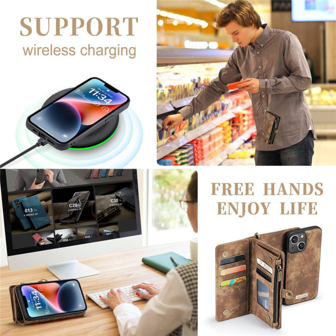 Housse iPhone 13 mini CASEME Portefeuille Support Détachable
