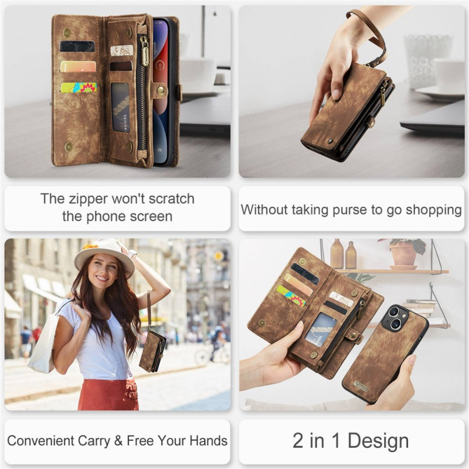 Housse iPhone 13 mini CASEME Portefeuille Support Détachable
