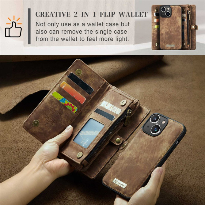 Housse iPhone 13 mini CASEME Portefeuille Support Détachable