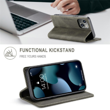 Housse iPhone 13 mini AUTSPACE Portefeuille RFID Rétro