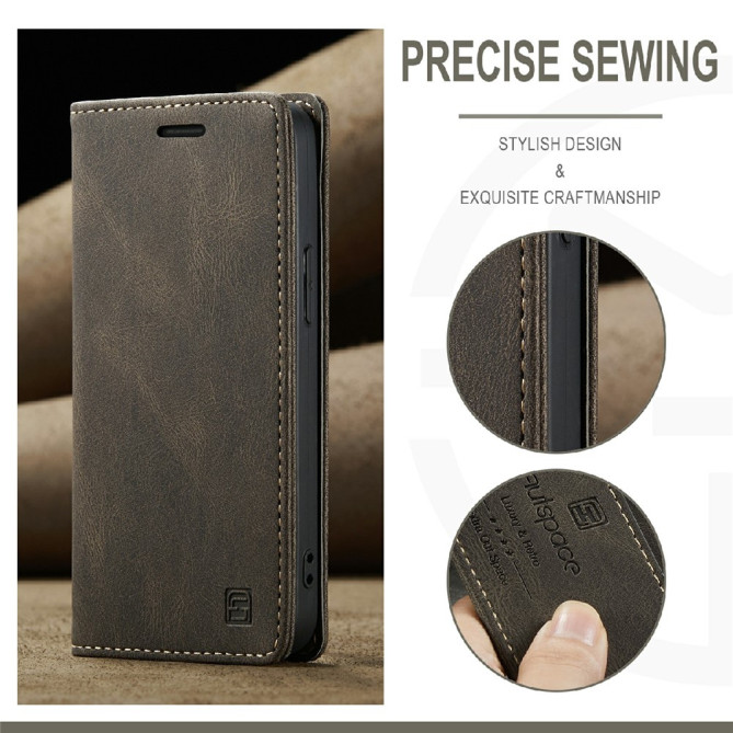Housse iPhone 13 mini AUTSPACE Portefeuille RFID Rétro