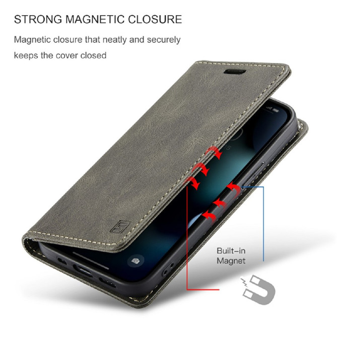 Housse iPhone 13 mini AUTSPACE Portefeuille RFID Rétro