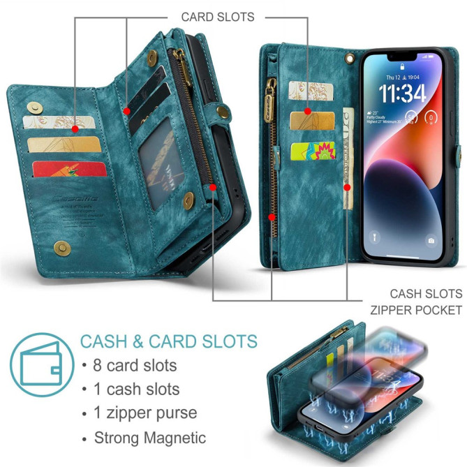 Housse iPhone 13 mini CASEME Portefeuille Support Détachable