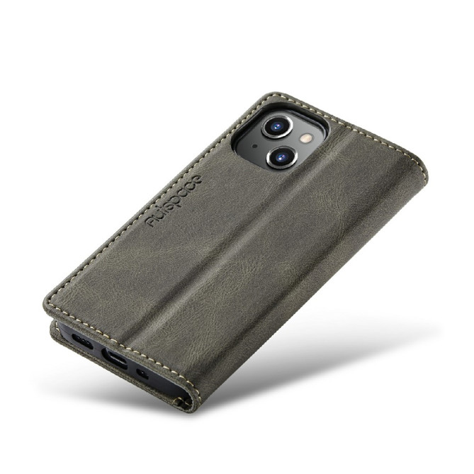 Housse iPhone 13 mini AUTSPACE Portefeuille RFID Rétro