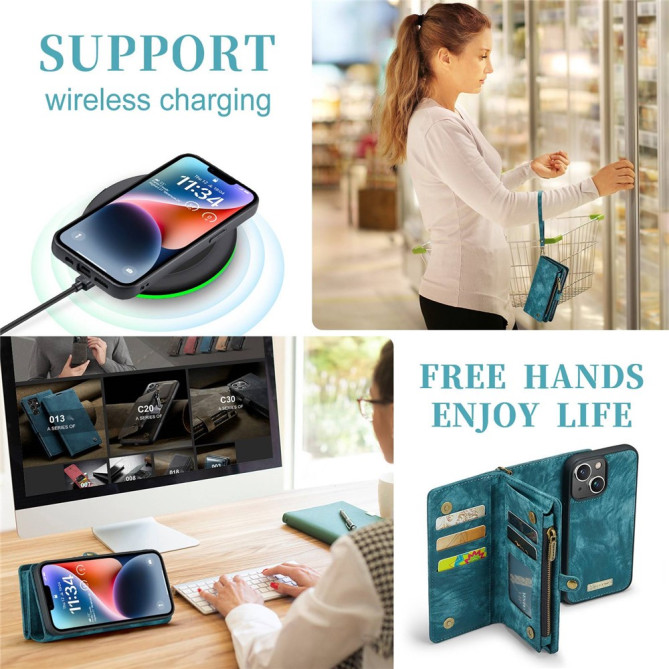 Housse iPhone 13 mini CASEME Portefeuille Support Détachable
