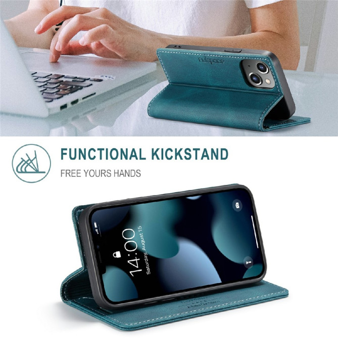 Housse iPhone 13 mini AUTSPACE Portefeuille RFID Rétro