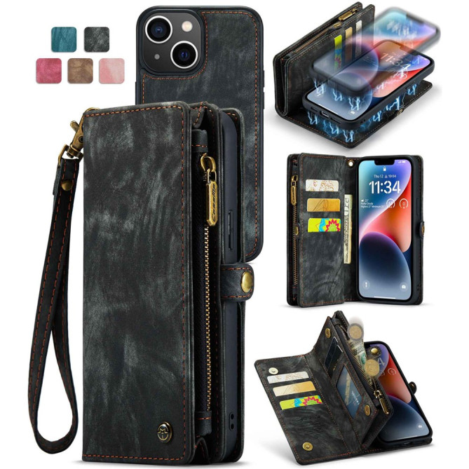 Housse iPhone 13 mini CASEME Portefeuille Support Détachable