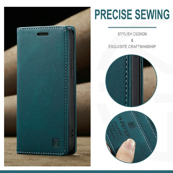 Housse iPhone 13 mini AUTSPACE Portefeuille RFID Rétro