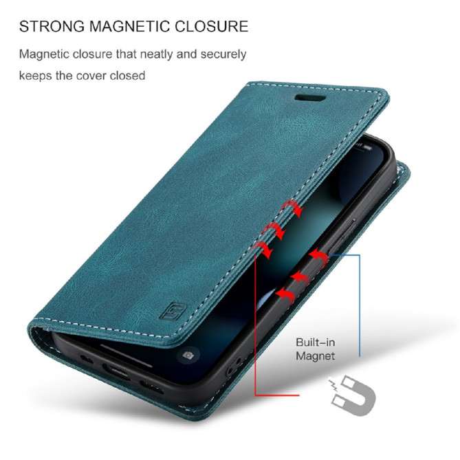Housse iPhone 13 mini AUTSPACE Portefeuille RFID Rétro
