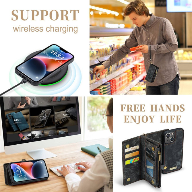Housse iPhone 13 mini CASEME Portefeuille Support Détachable
