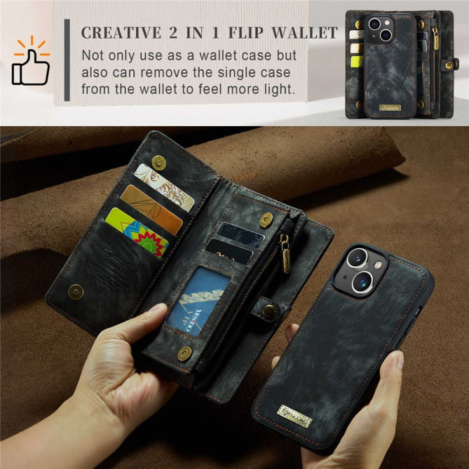 Housse iPhone 13 mini CASEME Portefeuille Support Détachable