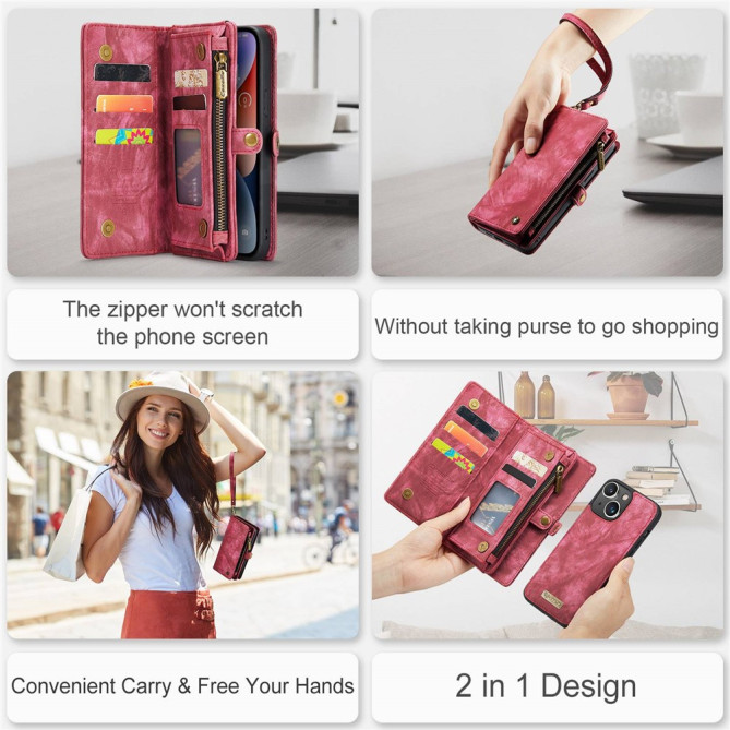 Housse iPhone 13 mini CASEME Portefeuille Support Détachable