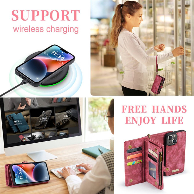 Housse iPhone 13 mini CASEME Portefeuille Support Détachable