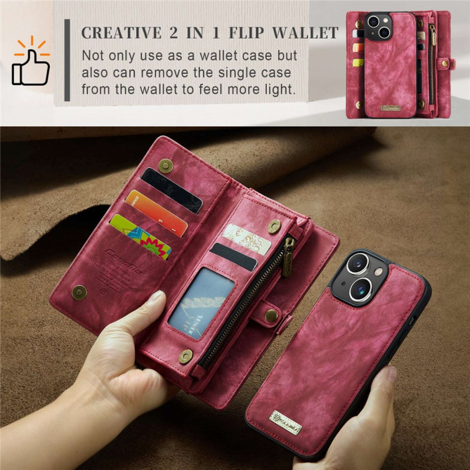 Housse iPhone 13 mini CASEME Portefeuille Support Détachable