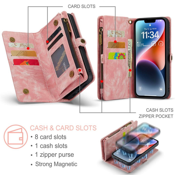 Housse iPhone 13 mini CASEME Portefeuille Support Détachable