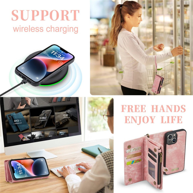 Housse iPhone 13 mini CASEME Portefeuille Support Détachable