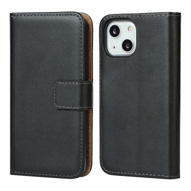 Housse iPhone 13 mini Portefeuille Support Cuir Véritable Modèle 2