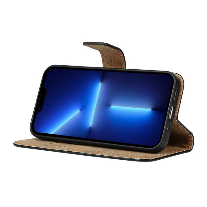 Housse iPhone 13 mini Portefeuille Support Cuir Véritable Modèle 2