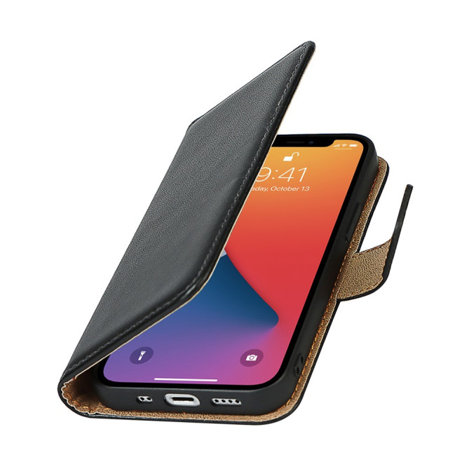 Housse iPhone 13 mini Portefeuille Support Cuir Véritable Modèle 2