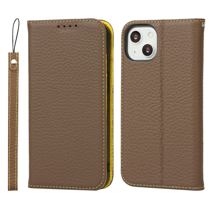 Housse iPhone 13 mini Portefeuille Support Cuir Véritable Modèle 3